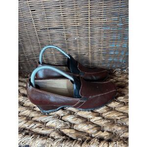 Covington Dark Brown Leather Slip-On Loafers with Black Elastic